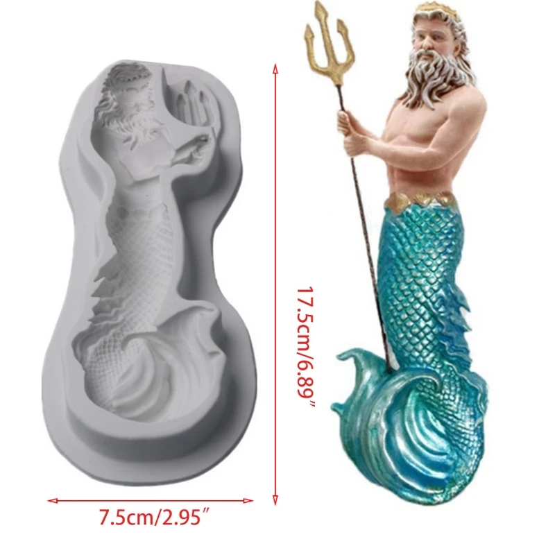 

Neptune Silicone Mold for Cake Decorating Candy Sugarcraft Chocolate Fondant Cookies Jewelry Clay Soap Making Mould DIY Craft