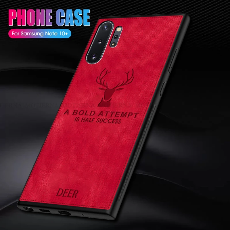 Cloth Skin Soft Phone Cases For Samsung Galaxy Note 10 Plus Pro Deer Fabric Cover A30 A50 A70 Shell Case | Мобильные телефоны и