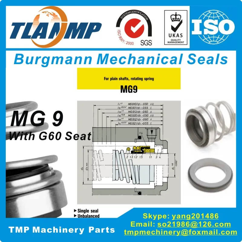 MG912 MG9 45 MG9/45 G60 G50 1.75 &quot-44 мм механические уплотнения бургмана для водяных