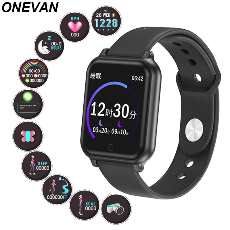 

T70 smart bracelet sports pedometer heart rate blood pressure health monitoring information push reminder Bluetooth smart watch