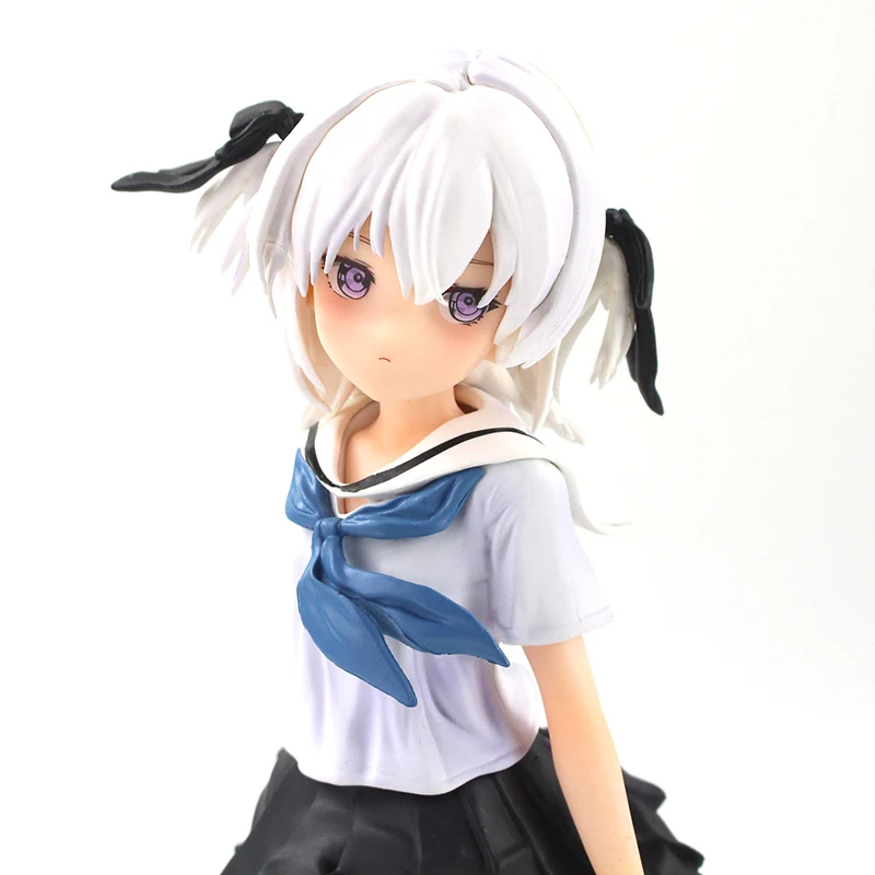 

26cm Japanese Anime Pet girl in Sakura Shiina Mashiro Action Figure White School Uniform JK PVC Model Toy gift