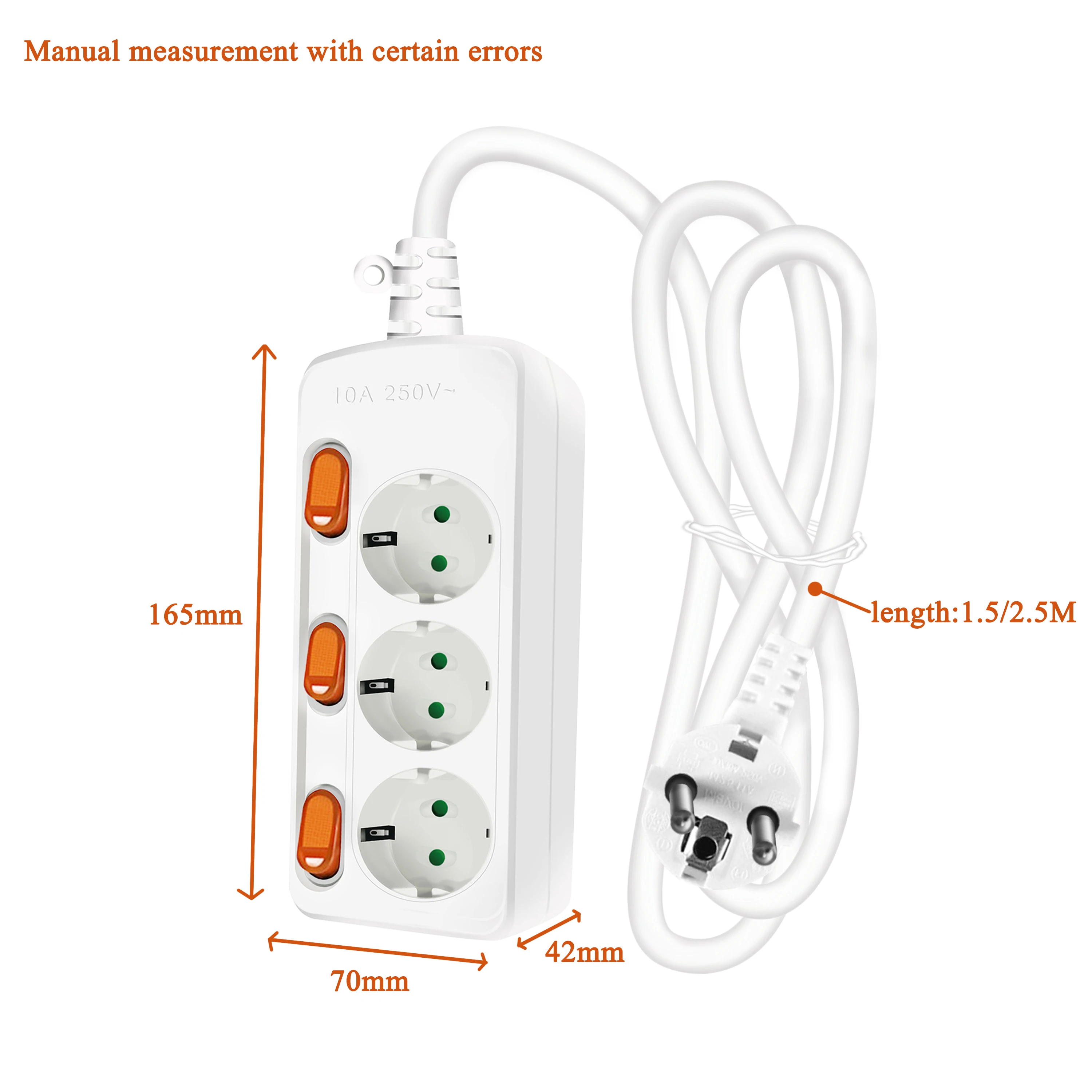 Удлинитель 1 5/2 5 M Мощность полосы Пособия по немецкому языку Стандартный
