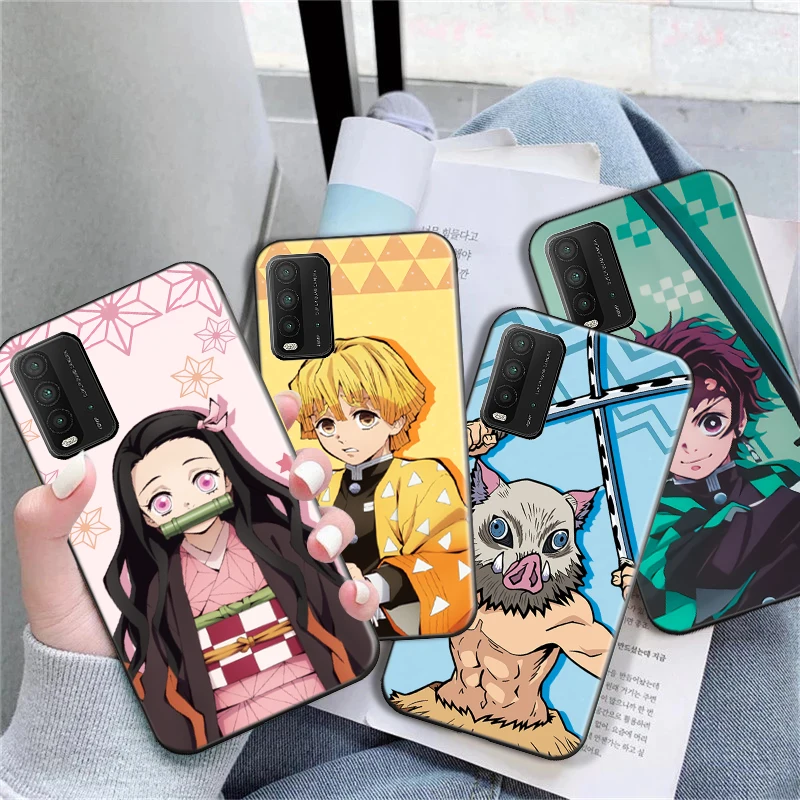 

Hot Japan Anime Demon Slayer Phone Case For Xiaomi Redmi 9T 9C Note 9 Note 9 Pro Note 9T 9S Kimetsu No Yaiba Soft Cover Fundas