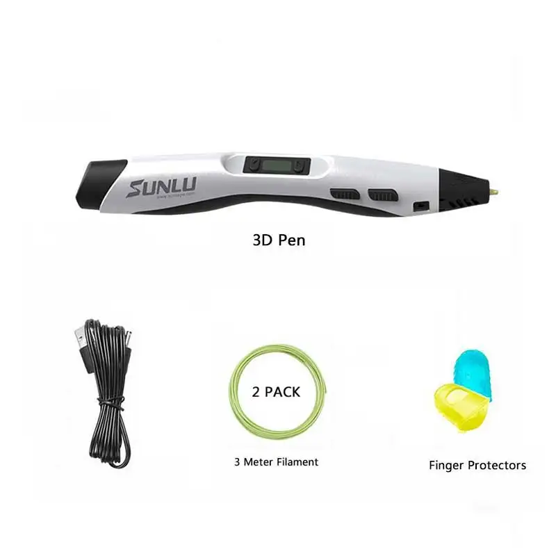 SL-300A-White SUNLU 3D Ручка SL-300A поддержка ABS/PLA/PCL нити 1,75 мм детские ручки для рисования Регулируемая температура волшебная ручка - Цвет: SL-300A-White
