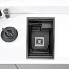 Черная Скрытая кухонная раковина Nakajima из нержавеющей стали 304, ручная, с одним слотом, невидимая, маленькая раковина для балкона, бассейна, 40x35 см