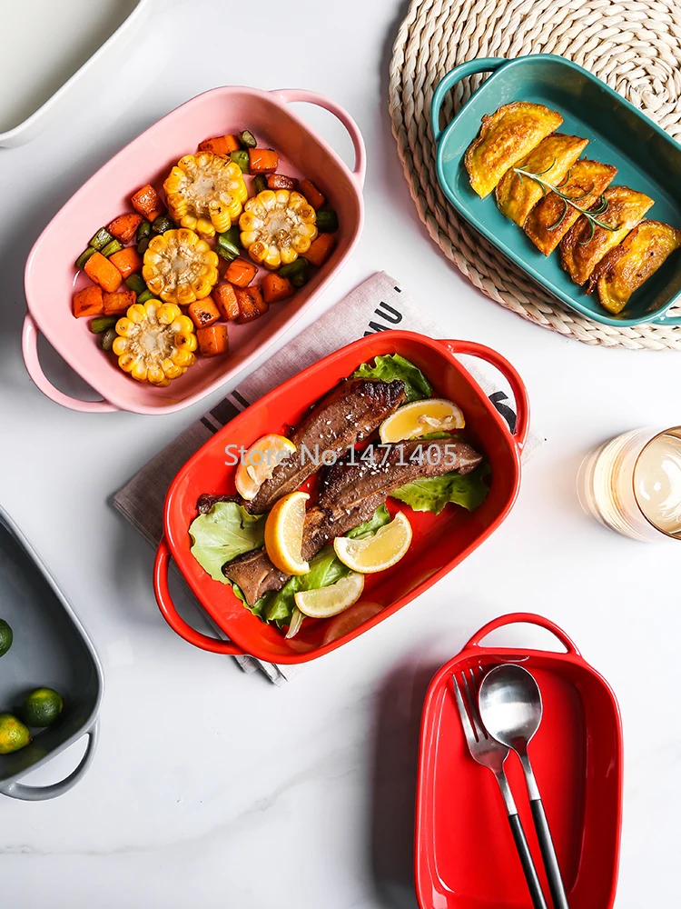 Тарелка для риса креативная посуда выпечки сыром Бытовая Керамическая выпечка