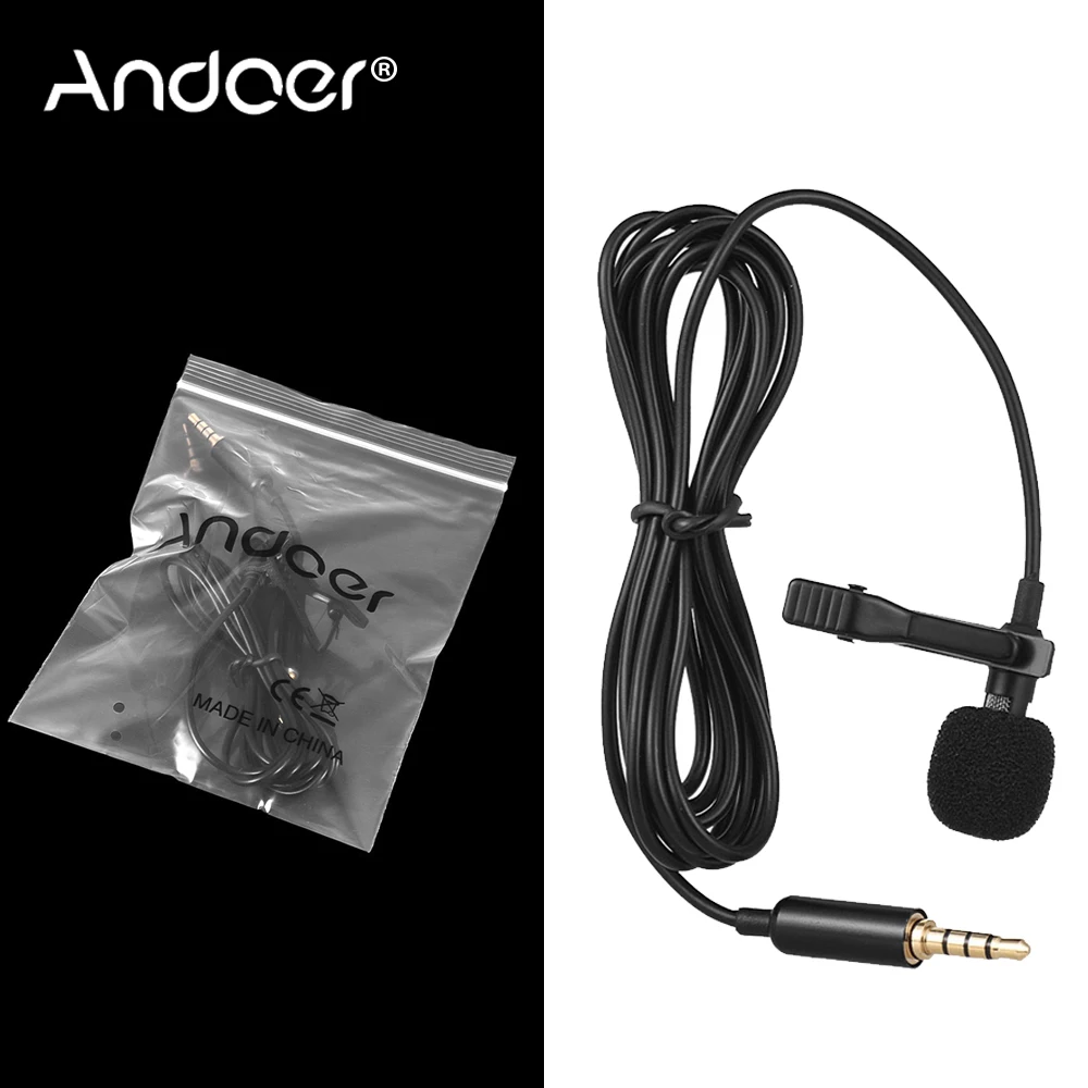 Andoer EY-510A Мини Портативный пристегивающийся на лацкан петличный конденсаторный