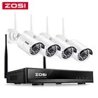 ZOSI 4CH Беспроводная 2MP CCTV Беспроводная система NVR комплект наружная P2P Wifi IP камера безопасности комплект видеонаблюдения Комплект ночного видения
