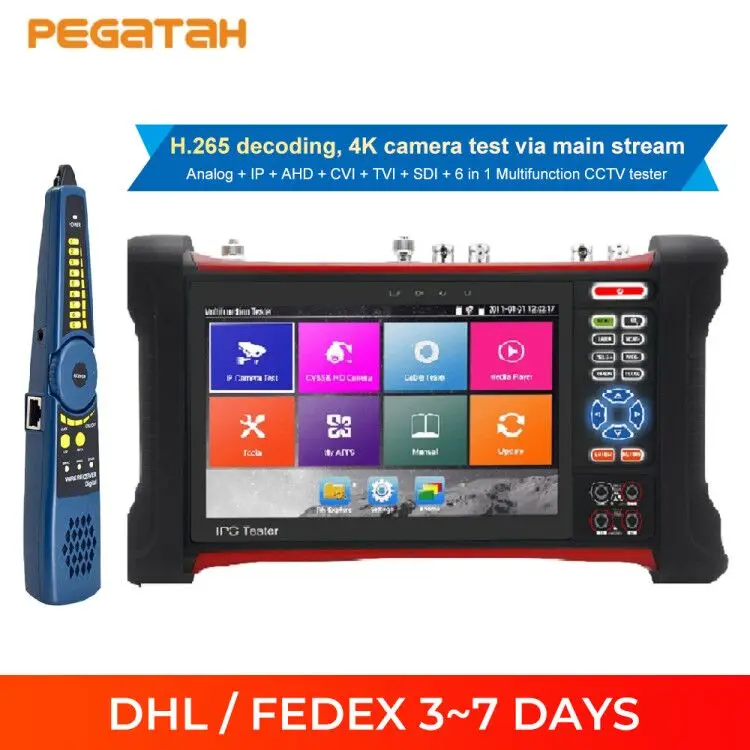 7-дюймовый монитор 4K cctv tester Pc ipc для камеры видеонаблюдения poe ip-камера тестер