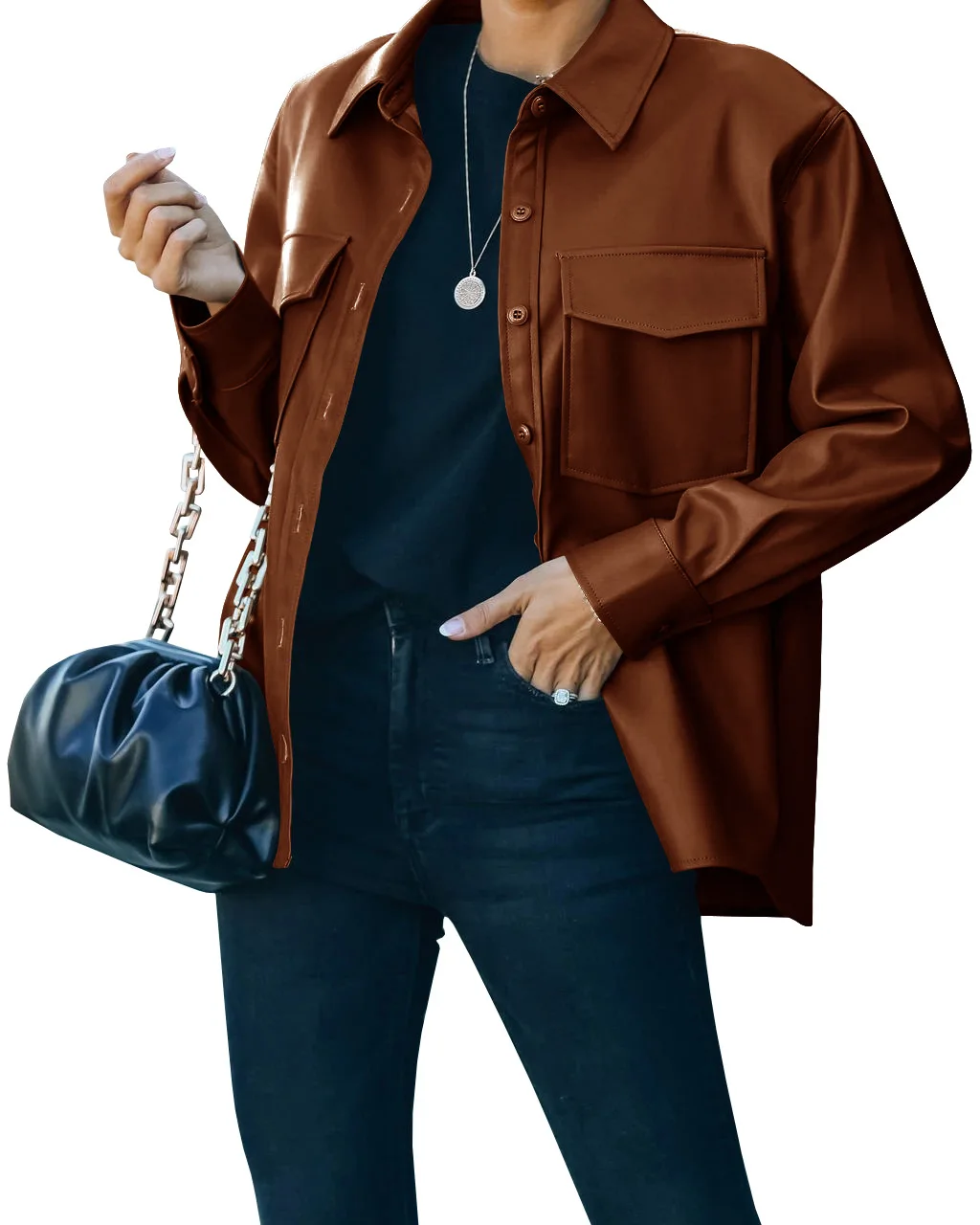 Europe and America Spring and Autumn Leather Jacket Women's PU Washed Women's Slim Short PU Leather Jacket