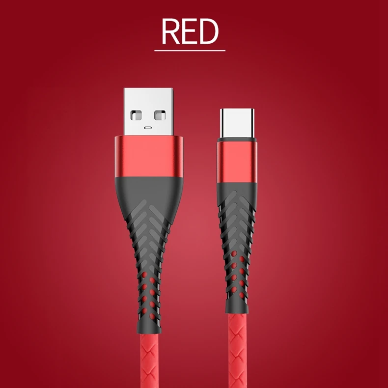 NOHON USB кабель Быстрая зарядка usb type C кабель Micro кабель для передачи данных для мобильного телефона зарядное устройство Шнур для Xiaomi samsung iPhone Lightning - Цвет: Red