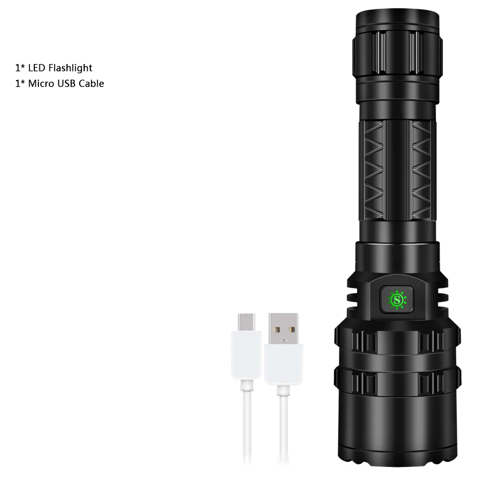Package A Светодиодный фонарик cree xhp50.2 с зарядкой от usb, растягивающийся ударопрочный мощный перезаряжаемый фонарик 18650 или 26650 - Испускаемый цвет: Package A