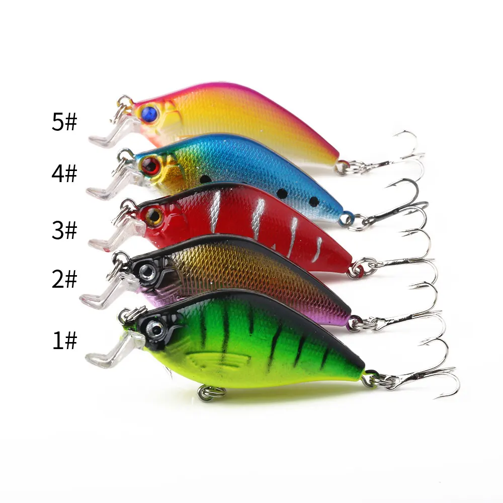 6.5cm 8.4g Artificial Bass Fishing Lures 3d Fish Eye Plastic Hard Baits Laser Crank Bait Reflective Fake Lure CB015