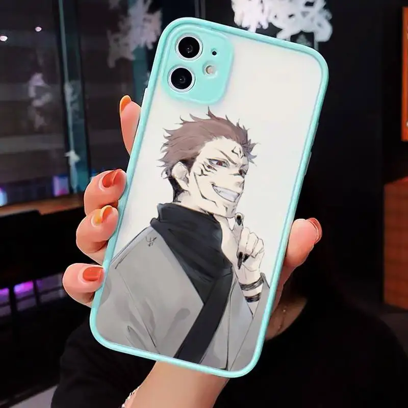 

Jujutsu Kaisen Sukuna anime Phone Cases matte transparent For iphone 7 8 11 12 plus mini x xs xr pro max cover