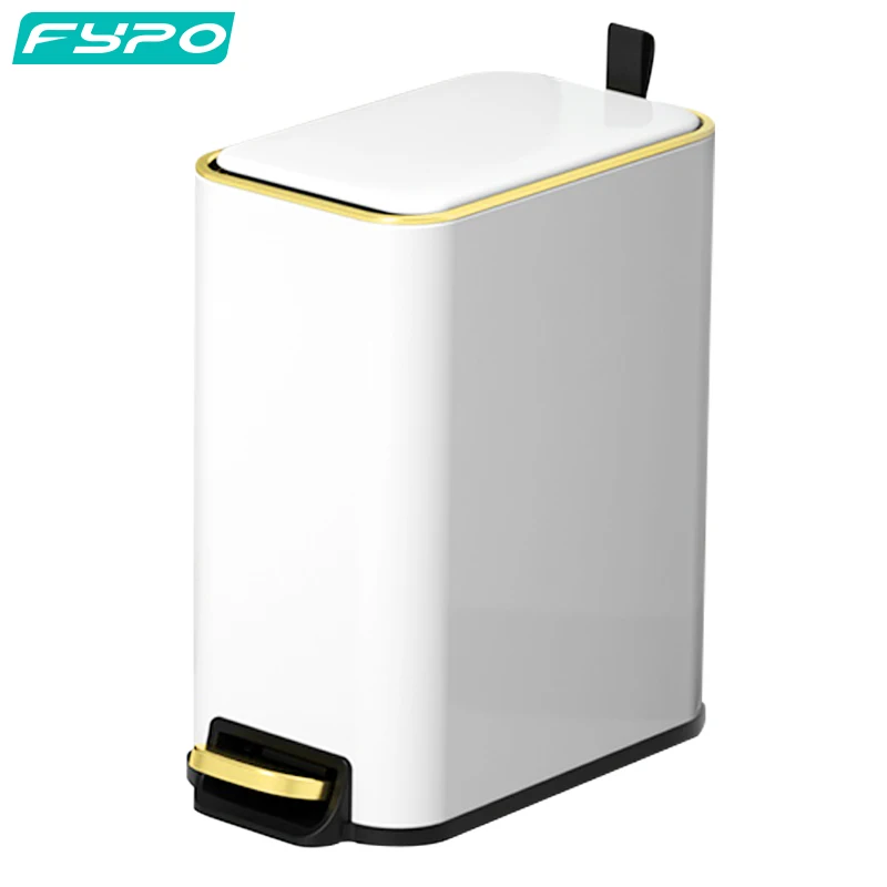 

Stainless Steel Pedal Trash Can Kitchen Garbage Can With Lid Household Narrow Wastebasket Waterproof Bathroom Trash Can 5L