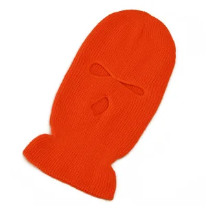 Ветронепроницаемый подшлемник мотоциклетная маска для лица, вязаная Лыжная, велосипедная термальная маска, длинная шапочка с 3 отверстиями, черная, серая, неоновая, оранжевая, зеленая, желтая