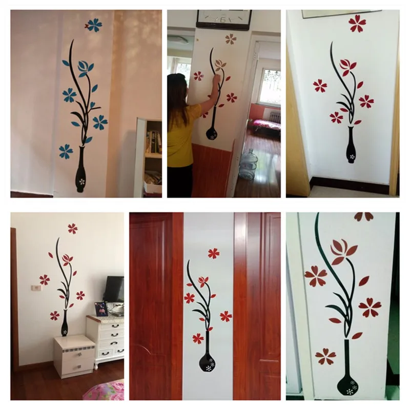 Акриловые зеркальные 3D наклейки на стену с кристаллами заказ для гостиной фона