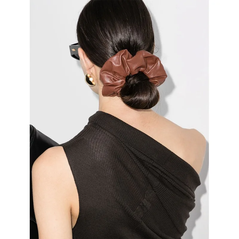 Женская резинка для волос из искусственной кожи новинка 2021 модная эластичная