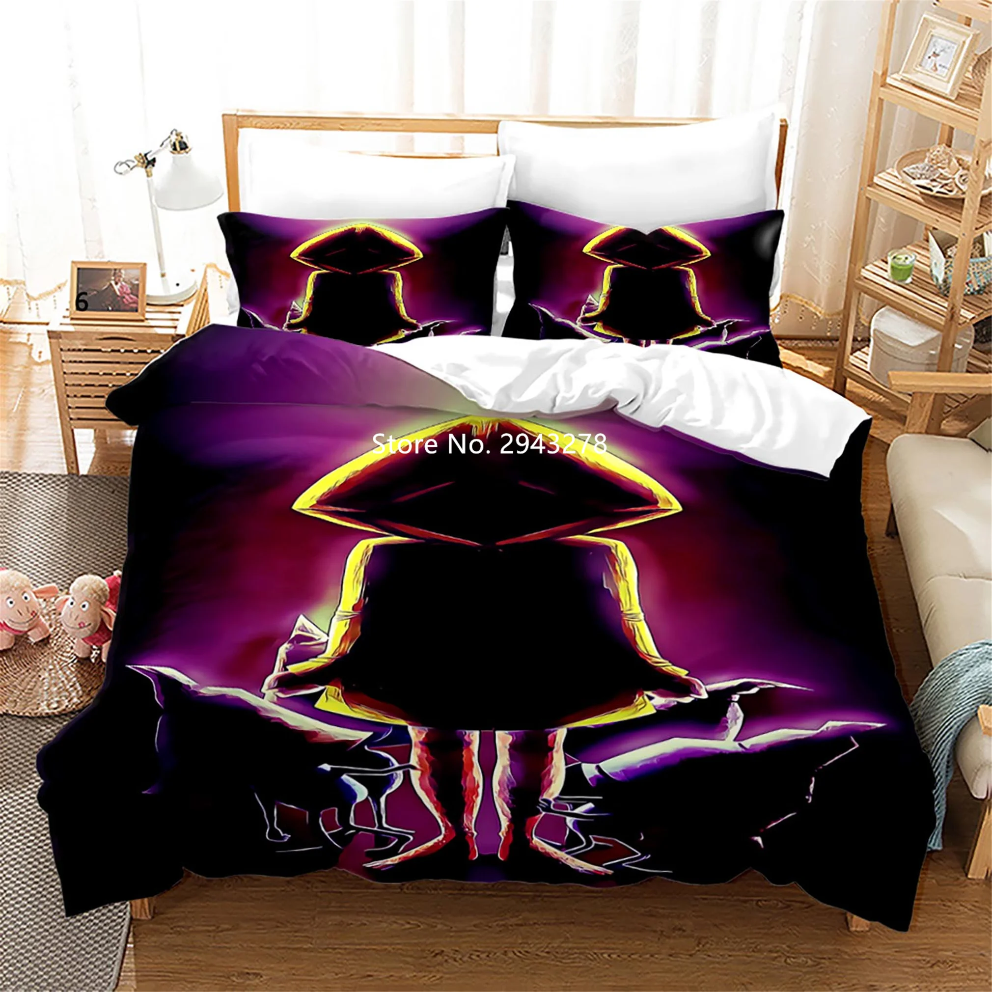 

Casual Game Little Nightmare Patterned Duvet Quilt Cover Pillowcase Bedding Set Teenager Adult Bedroom Decoration Home Textile