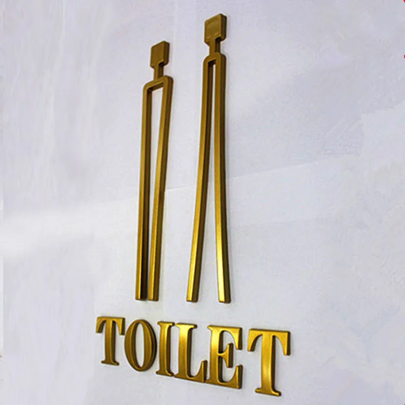 

Self-Adhesive Men's Women's Bathroom Washroom WC Toilet Sign Wall Sticker for Hotel Parking Shopping Center Restaurant Plate