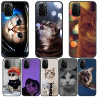 funny cartoon cat phone case for xiaomi redmi poco f1 f2 f3 x3 pro m3 9c 10t lite nfc black cover silicone back prett mi 10 ultr