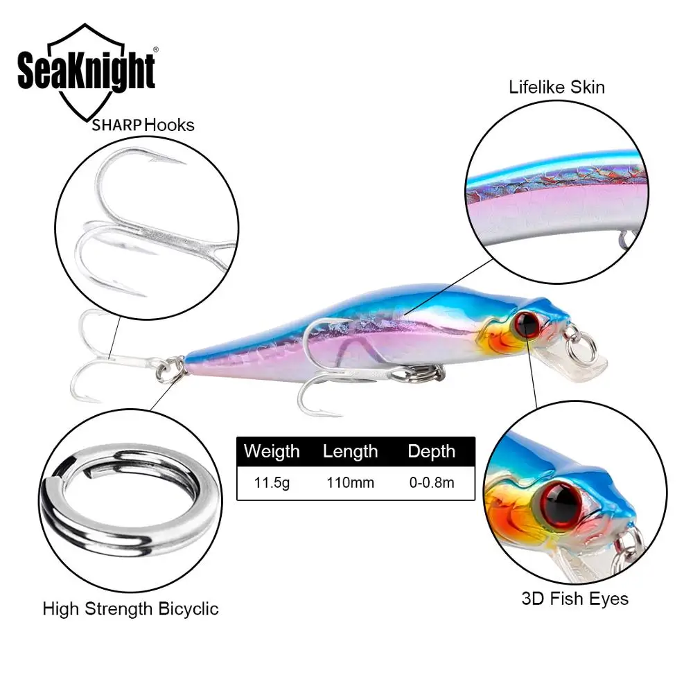 SeaKnight SK032 блесна 11 5 г см 4 дюйма 0 8 м плавающая приманка для рыбной ловли 1 шт.