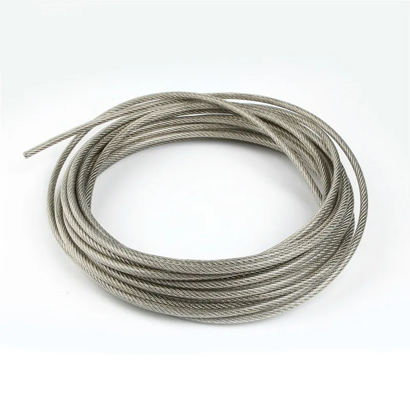 GTBL 5 мм Диаметр сталь ПВХ покрытием, гибкий трос кабель 10 метров прозрачный + серебро от AliExpress WW