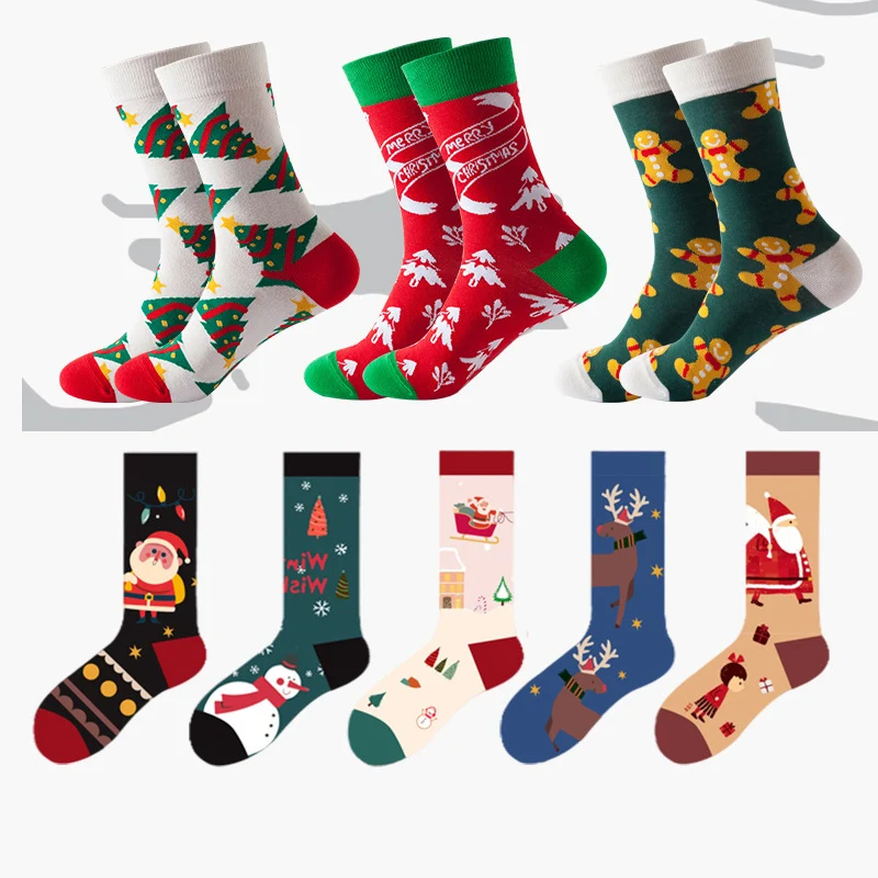 

27 Style Christmas Socks Women Funny Santa Claus Christmas Tree Snow Elk Cotton Happy Socks Girl Socking Harajuku New Year Party