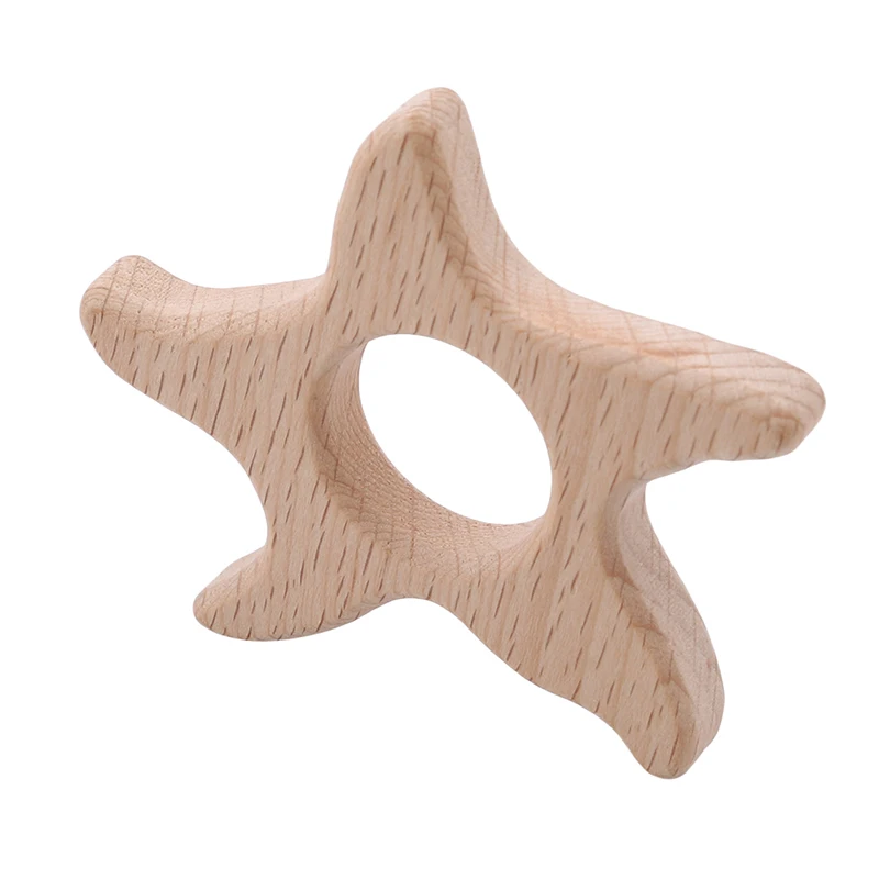

1Pc Natural Wooden Teether Starfish Shape Wooden Baby Teether Toy Safe Newborn Kids Teething Toys Baby Shower Gifts