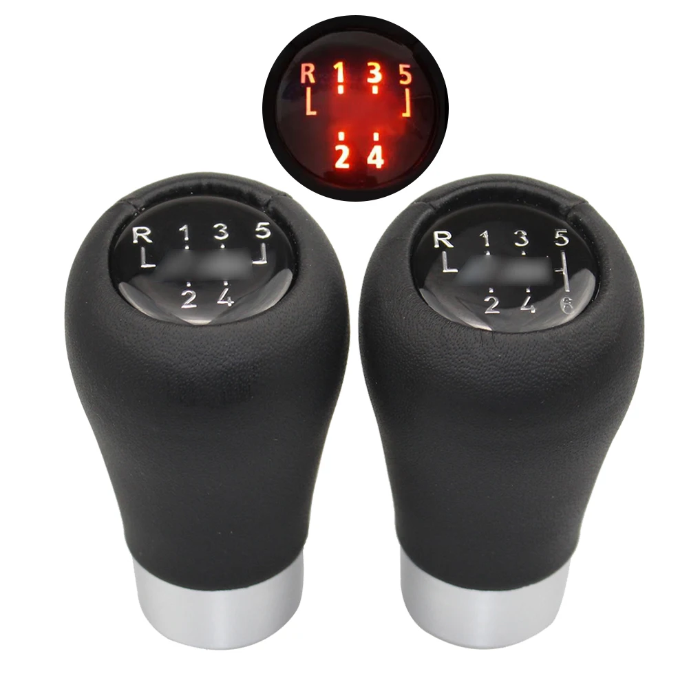 

5 / 6 Speed Car Gear Shift Knob Leather ABS Shift Knob Stick Collars Handle Protector Replacement Gearbox Shift Knob Cover Case
