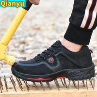 2021 new mens and womens work safety shoes are suitable for outdoor steel toed anti smashing and anti piercing work boots