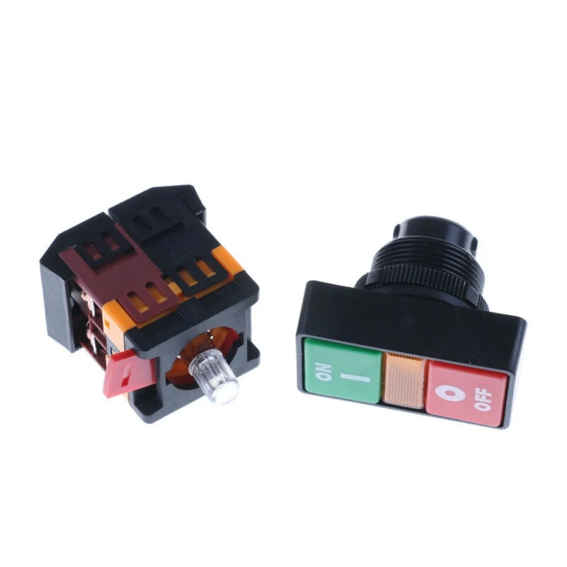 

Push Button ON OFF START STOP Switch Red Green Light Indicator Momentary