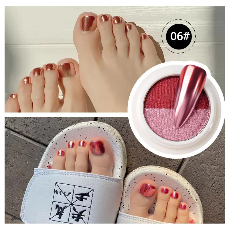 Двухцветный блеск для ногтей лазерная пудра градиентный зеркальный эффект