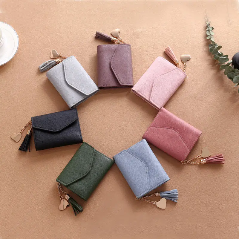 Местный запас Модный женский кожаный чехол кошелек клатч Дамская короткая