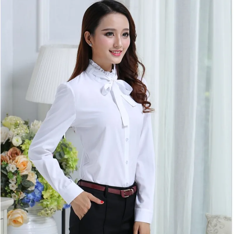 Белые рубашки для девочек Шифоновые блузки Новинка 2020 года Сезон весна осень