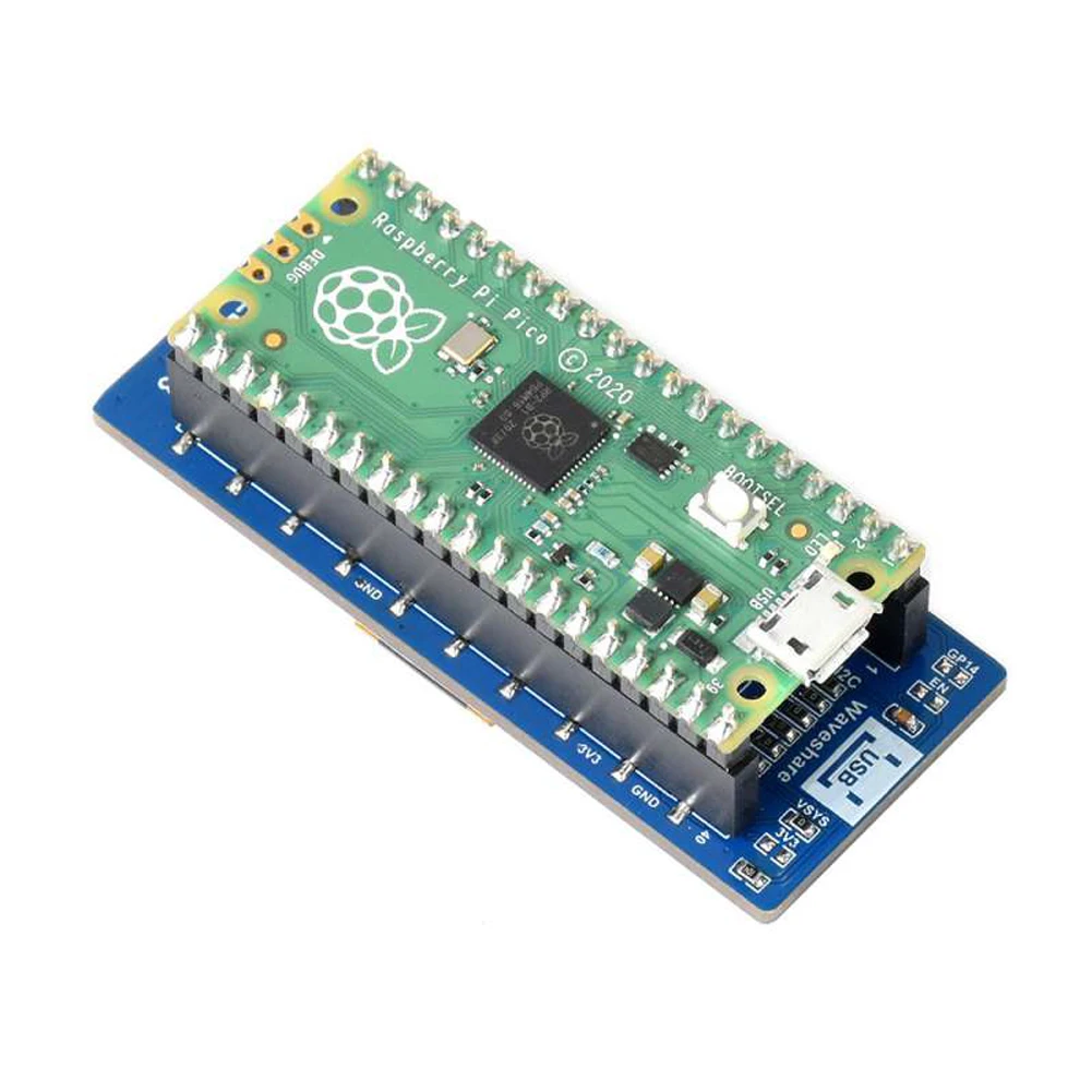 Дисплейный модуль Waveshare OLED 2 23 дюйма для Raspberry Pi Pico 128 × 32 пикселя интерфейс SPI/I2C