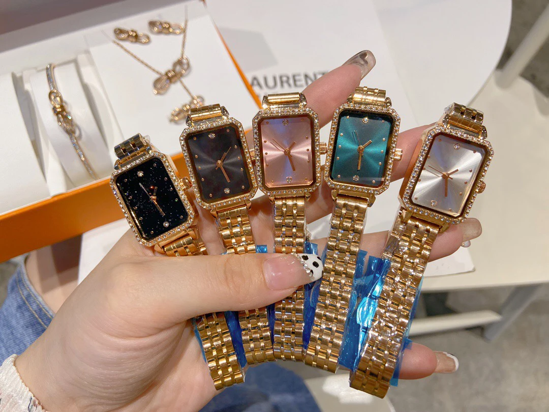 

Дизайнерские брендовые высококачественные износостойкие и водонепроницаемые женские часы с кварцевым механизмом, прямоугольные часы с зо...