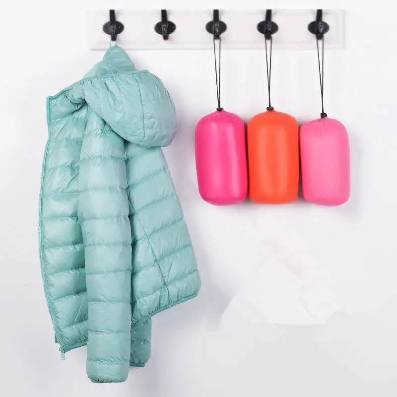 

Winter Women Parka Jackets Ultralight Thin Long Sleeve Hooded Warm Coat Portable Outwear Plus Size Female Casacos Puffer Jacket
