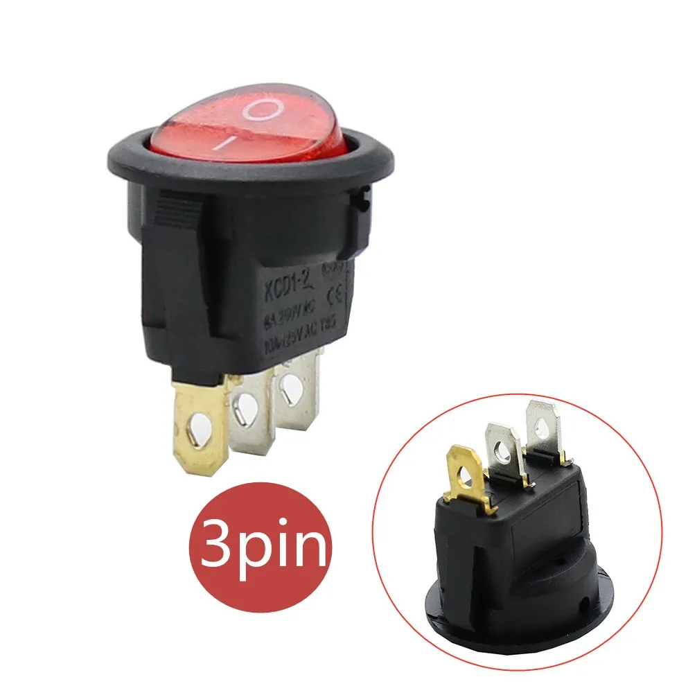 Тумблер KCD1 со светодиодный светильник кой 12 В KCD1-2 в | Строительство и ремонт