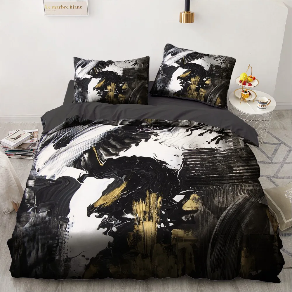 Простые комплекты постельного белья 3D мраморное пододеяльник комплект