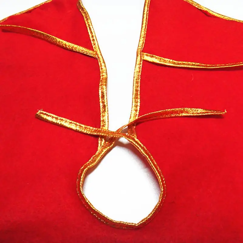 Рождественская елка юбка красная круглая Нетканая Ткань Дерево с принтом Санта