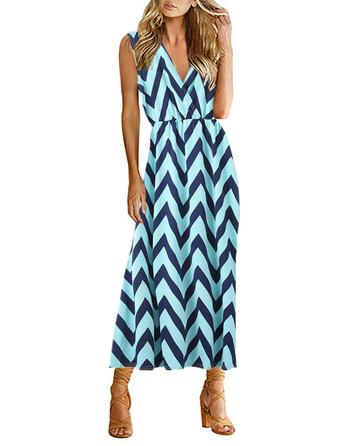 Женское летнее Полосатое платье средней длины ZANZEA 2020 модное сексуальное без