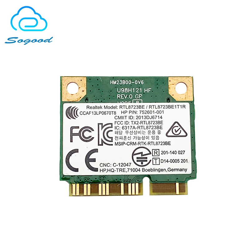 Беспроводная сетевая карта Wi-Fi bluetooth 4 0 для Realtek RTL8723BE 802.11AC b/g/n MINI PCI-E SPS 753077-001 HP 340 350 |