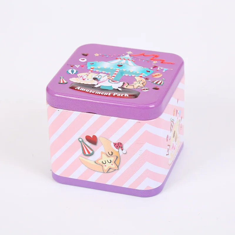 Бесплатная доставка! 1 партия = 12 шт.! Красивая квадратная железная коробка с