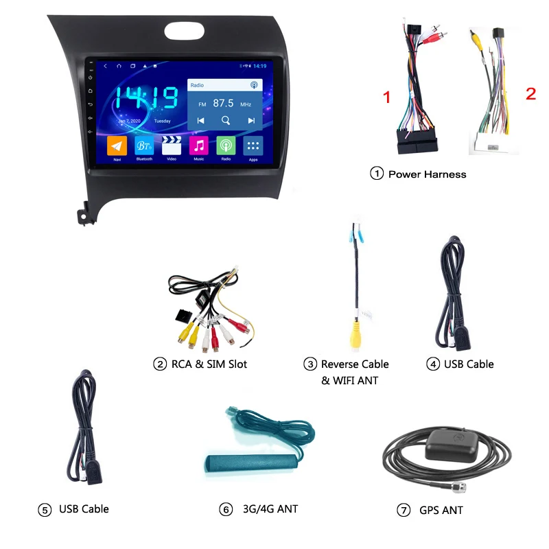 

Car Radio DSP CARPLAY 4G+64G Android 10 IPS+2.5D Full Touch Screen 9 INCH GPS Navigation for Kia K3 2013-2017 Stereo System With