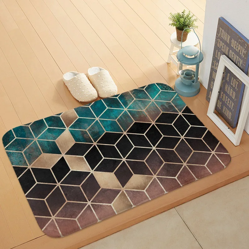 Светло-серый Креативный напольный коврик, кухонный Коврик для прихожей, входной коврик, для спальни, многоразовый моющийся коврик для ванной комнаты, геометрический Коврик "Кораллы" - Цвет: Светло-серый