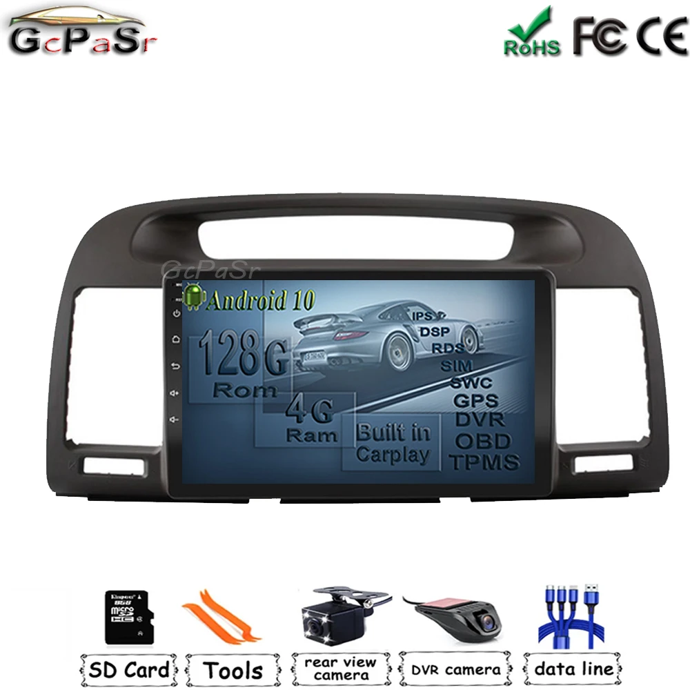 128 ГБ Android 10 автомобильный радиоплеер для Toyota Camry 2002 2003 2004 2005 2006 Автомобильный