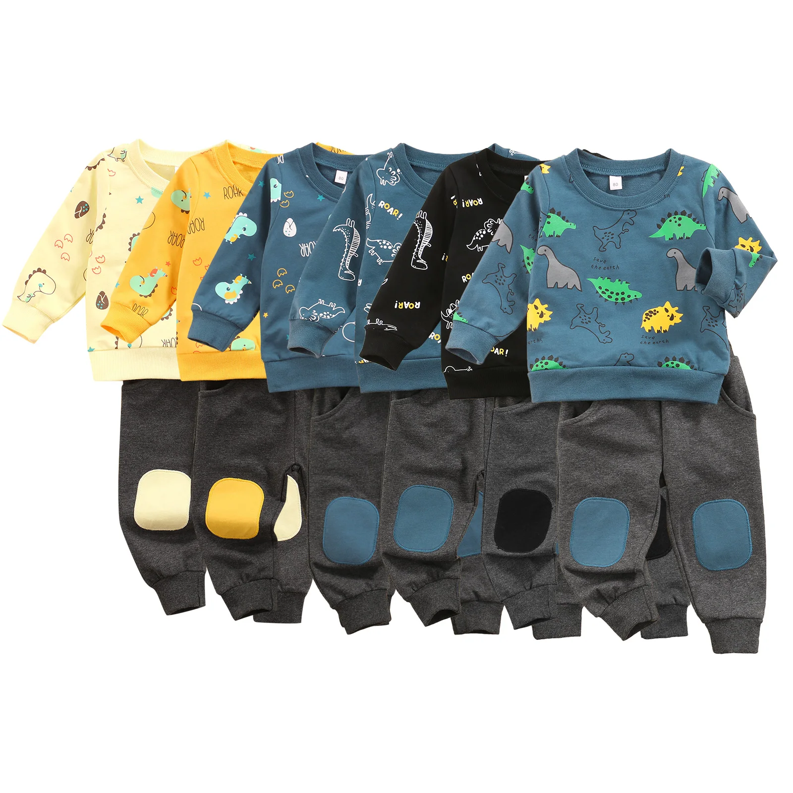 Повседневный комплект детской одежды из двух предметов для мальчиков пуловер и