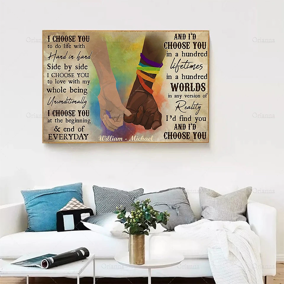 Плакат с надписью I Choose You черный и белый плакат Ver Современное украшение для дома