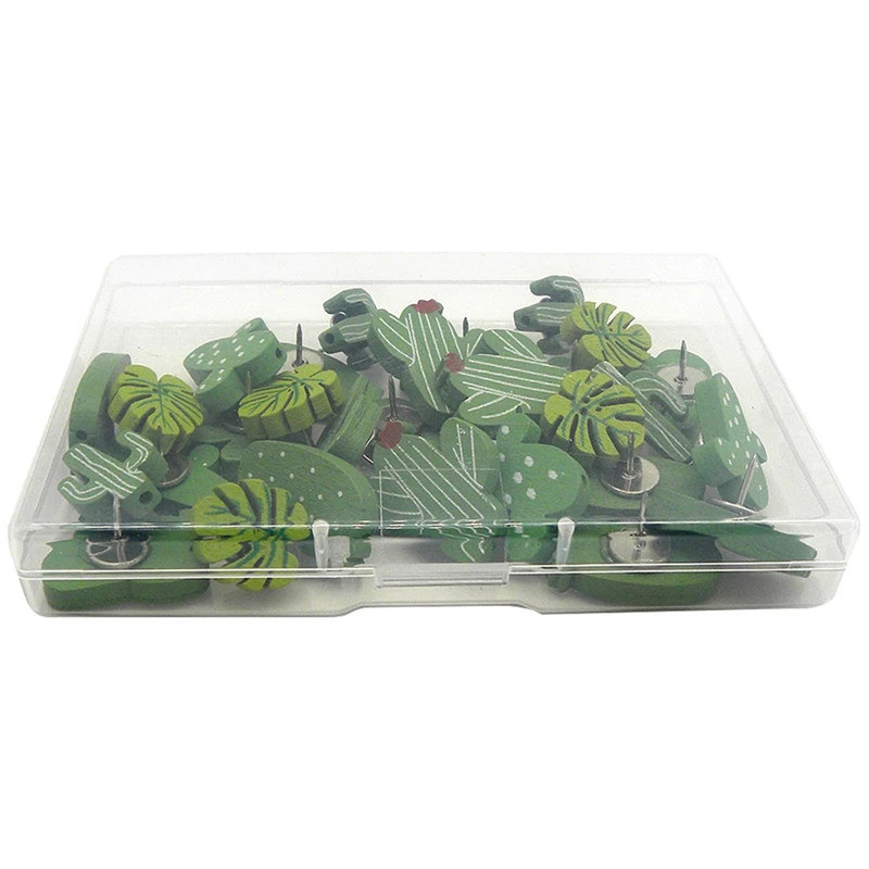 

30 шт., деревянные кнопки для ногтей, крепежный гвоздь пробка, кактус, черепаха, лист